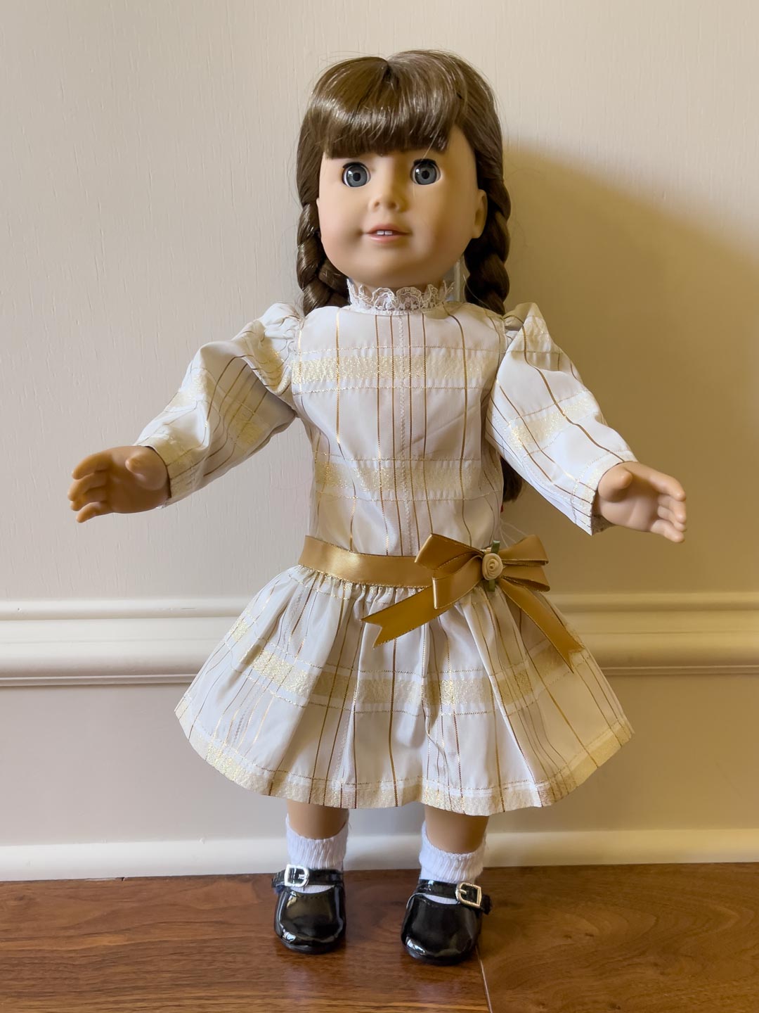 Christmas doll dress, holiday doll dress